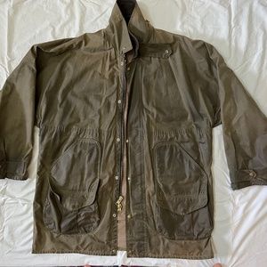 Vintage CC Filson Jacket Size XL Tin Cloth Green Wax Field USA